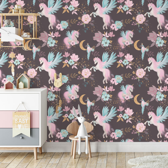 Papel pintado para niños - infantil - Unicornios