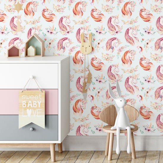 Papel pintado para niños - infantil - Unicornios