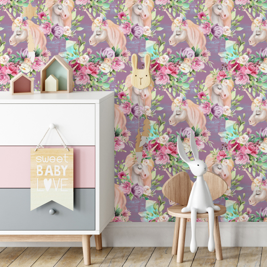 Papel pintado para niños - infantil - Unicornios
