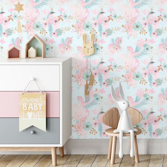 Papel pintado para niños - infantil - Unicornios