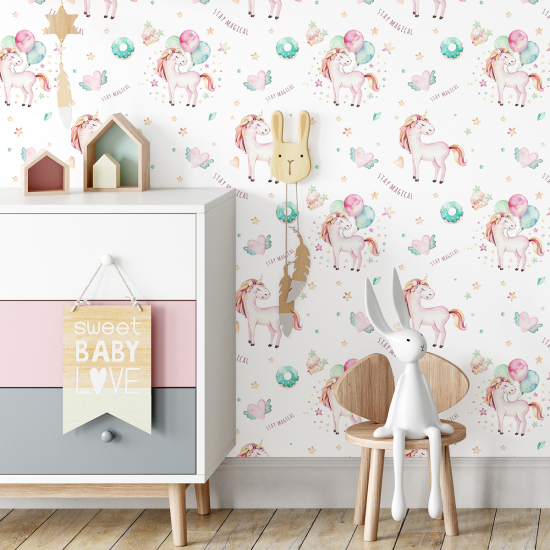 Papel pintado para niños - infantil - Unicornios