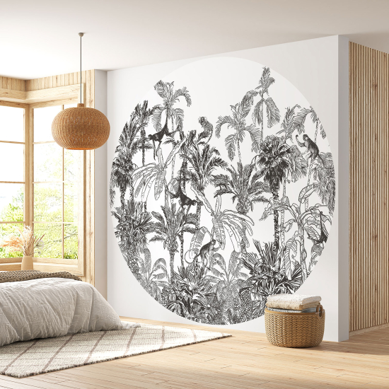 Papel pintado redondo - Animales de la Jungla