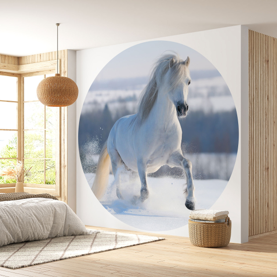 Papel pintado redondo - Caballo
