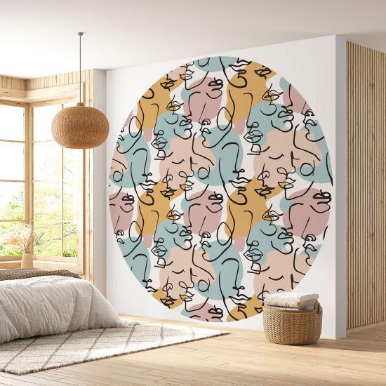 Papel pintado redondo - Diseños de rostros
