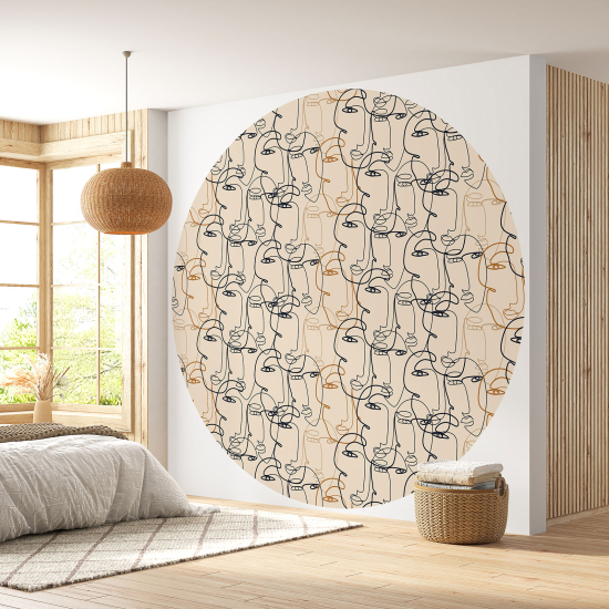 Papel pintado redondo - Diseños de rostros