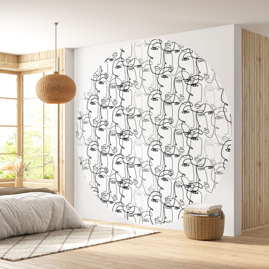 Papel pintado redondo - Diseños de rostros