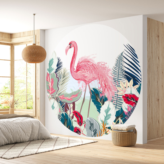 Papel pintado redondo - Flamenco rosa