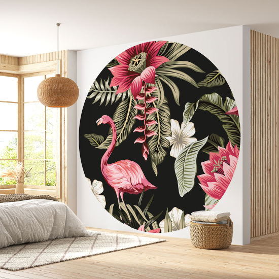 Papel pintado redondo - Flamenco rosa