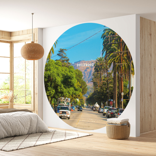 Papel pintado redondo - Hollywood