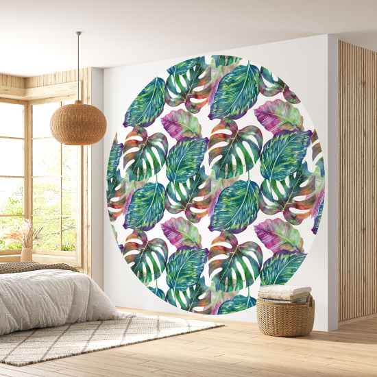 Papel pintado redondo - Motivo botánico