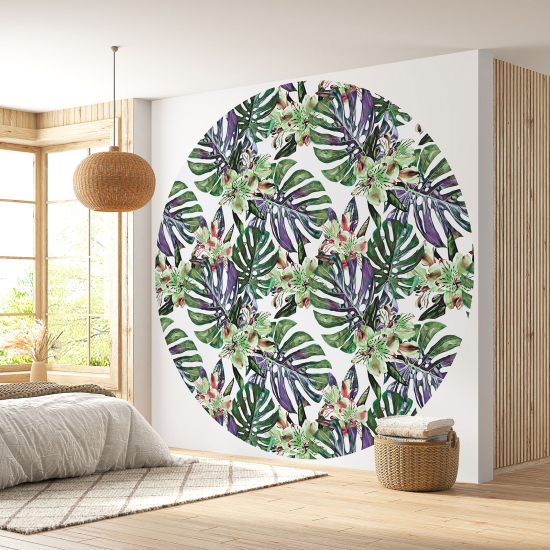 Papel pintado redondo - Motivo botánico