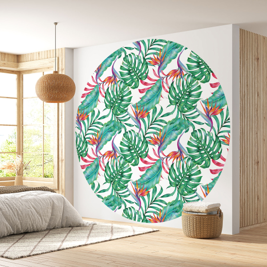 Papel pintado redondo - Motivo botánico