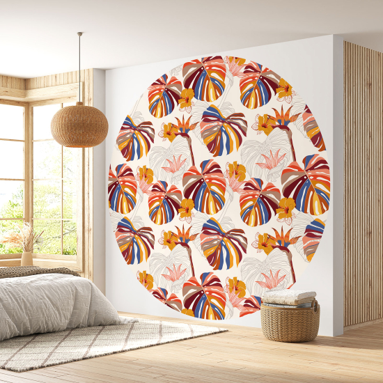 Papel pintado redondo - Motivo botánico