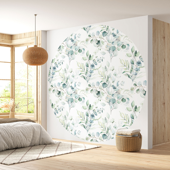 Papel pintado redondo - Motivo botánico