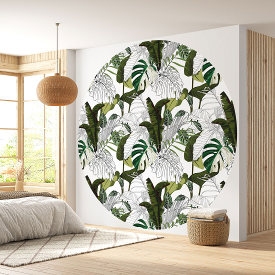 Papel pintado redondo - Motivo botánico