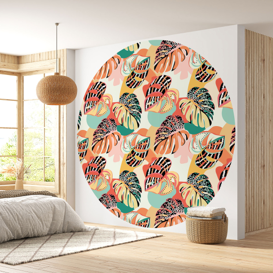Papel pintado redondo - Motivo botánico