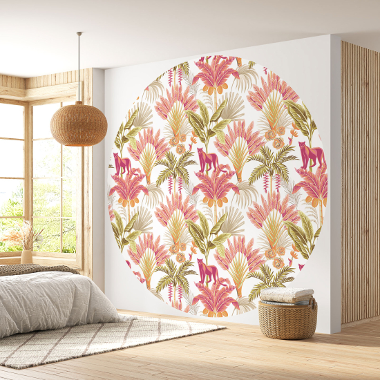 Papel pintado redondo - Motivo botánico