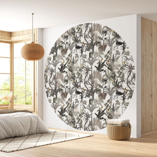 Papel pintado redondo - Motivo botánico