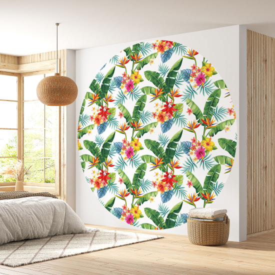 Papel pintado redondo - Motivo botánico