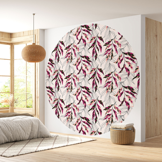 Papel pintado redondo - Motivo botánico