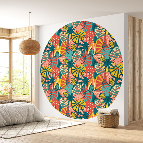 Papel pintado redondo - Motivo botánico