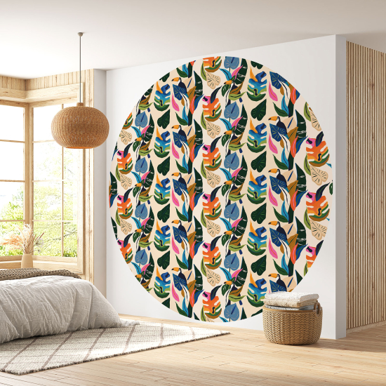 Papel pintado redondo - Motivo botánico