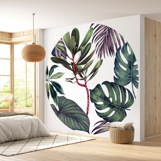 Papel pintado redondo - Motivo botánico
