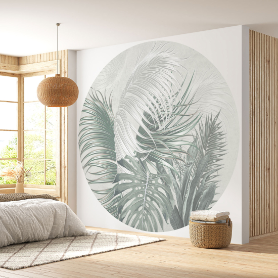 Papel pintado redondo - Motivo botánico