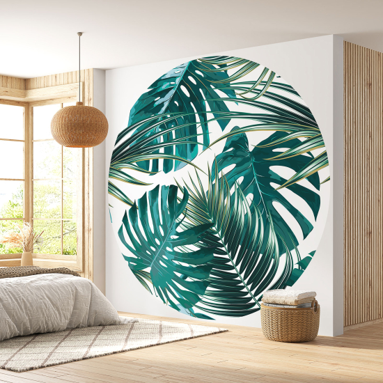 Papel pintado redondo - Motivo botánico