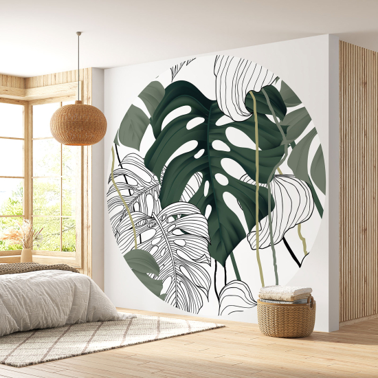 Papel pintado redondo - Motivo botánico
