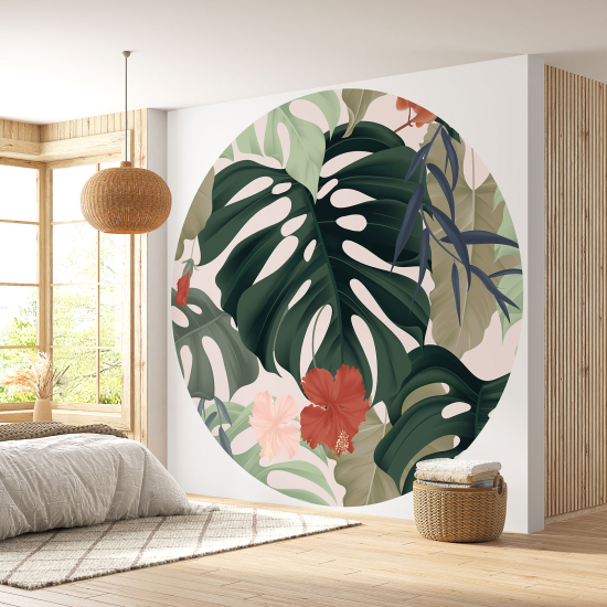 Papel pintado redondo - Motivo botánico