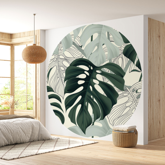 Papel pintado redondo - Motivo botánico