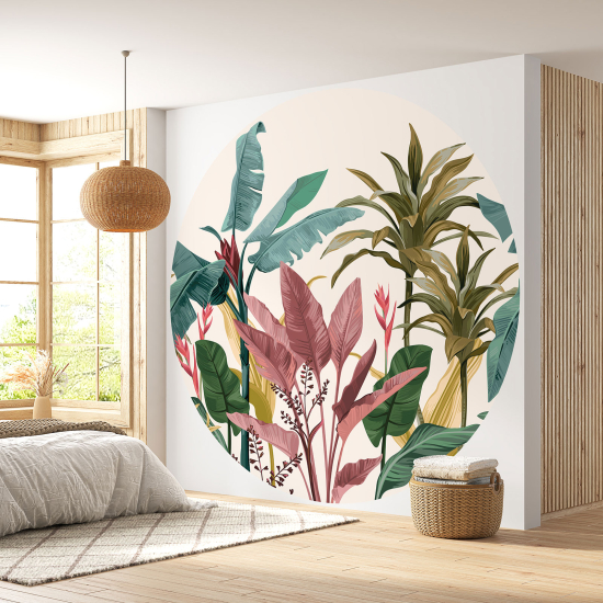 Papel pintado redondo - Motivo botánico