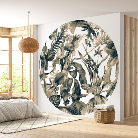 Papel pintado redondo - Motivo botánico