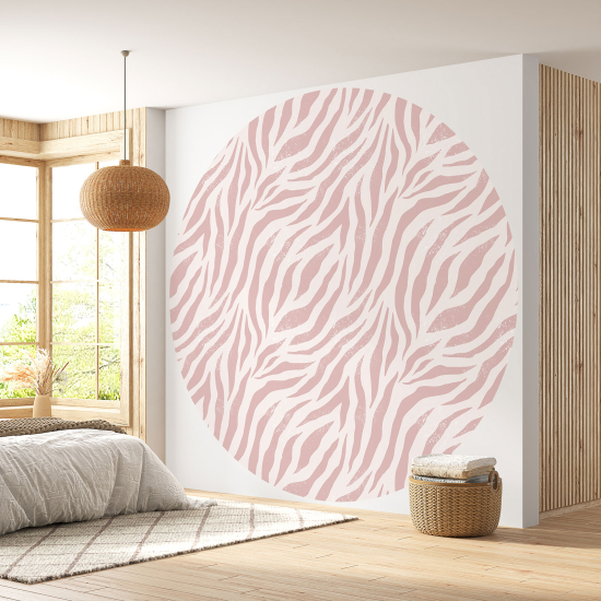 Papel pintado redondo - Motivo de cebra