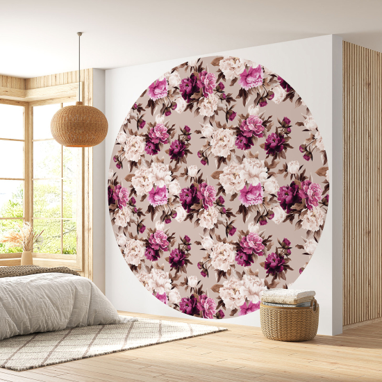 Papel pintado redondo - Motivo floral
