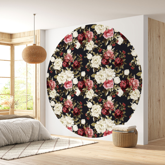Papel pintado redondo - Motivo floral