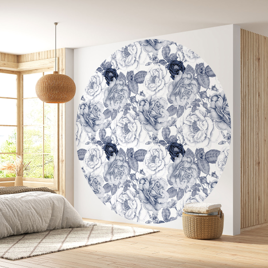 Papel pintado redondo - Motivo floral
