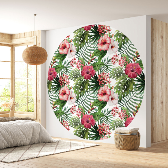 Papel pintado redondo - Motivo floral