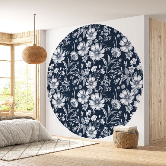 Papel pintado redondo - Motivo floral