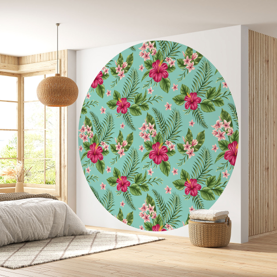 Papel pintado redondo - Motivo floral