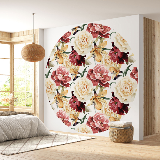 Papel pintado redondo - Motivo floral