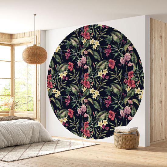 Papel pintado redondo - Motivo floral