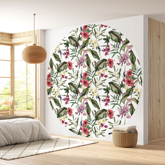 Papel pintado redondo - Motivo floral