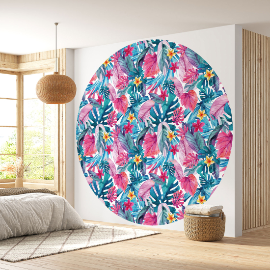 Papel pintado redondo - Motivo floral
