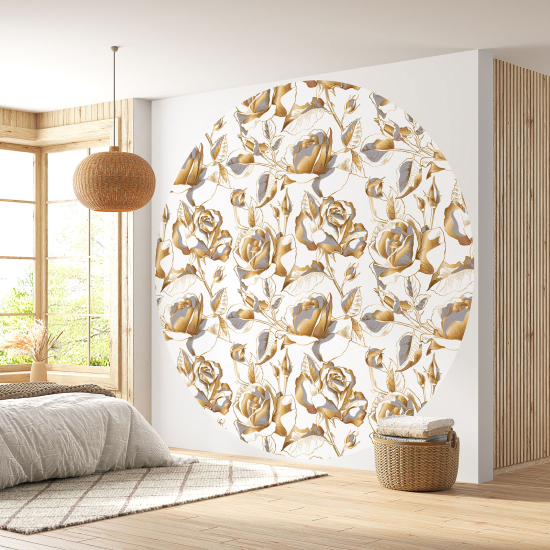 Papel pintado redondo - Motivo floral