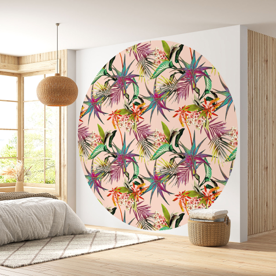 Papel pintado redondo - Motivo floral