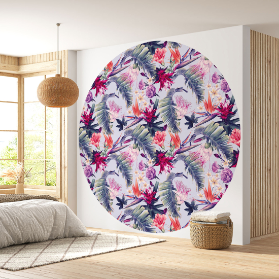 Papel pintado redondo - Motivo floral