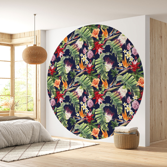 Papel pintado redondo - Motivo floral