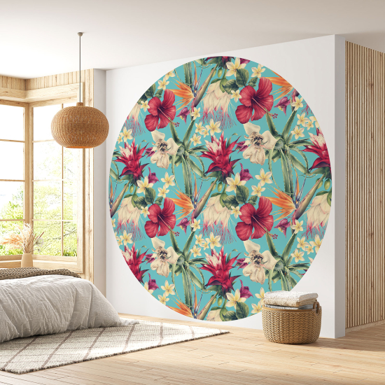 Papel pintado redondo - Motivo floral
